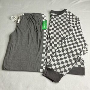 Honeydew Intimates Star Seeker Lounge Set Black Check Pajamas Large 2 Piece Set